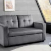 Sofa mit Schlaffunktion SMART 140cm grau hochwertiger Vogue Seiden Samtstoff