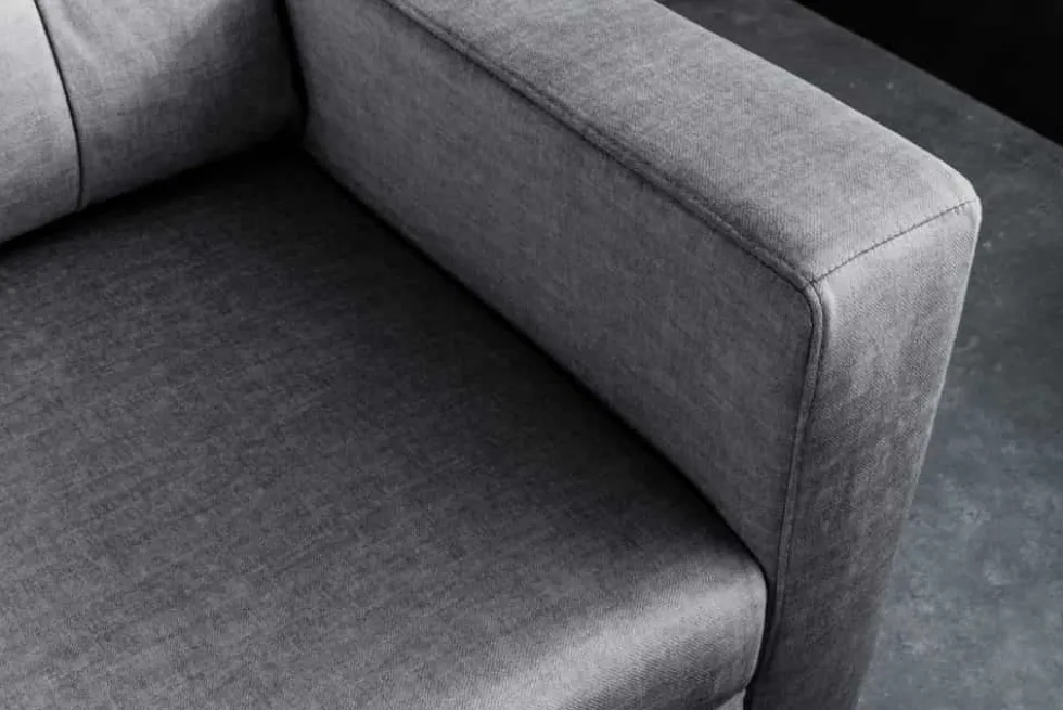 Sofa mit Schlaffunktion SMART 140cm grau hochwertiger Vogue Seiden Samtstoff