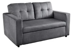 Sofa mit Schlaffunktion SMART 140cm grau hochwertiger Vogue Seiden Samtstoff