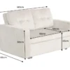 Sofa mit Schlaffunktion SMART 140cm champagner beige hochwertiger Vogue Seiden Samtstoff