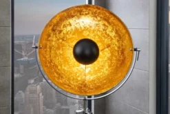 Stehlampe BIG STUDIO 170cm schwarz Blattgold-Optik Industrial Design