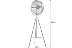 Stehlampe BIG STUDIO 170cm schwarz Blattsilber-Optik Industrial Design