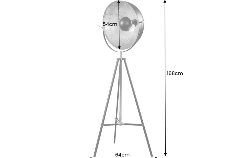 Stehlampe BIG STUDIO 170cm schwarz Blattsilber-Optik Industrial Design