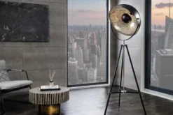 Stehlampe BIG STUDIO 170cm schwarz Blattsilber-Optik Industrial Design