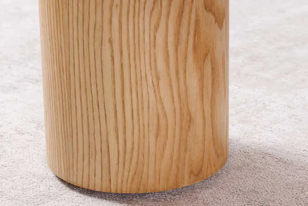 Stilvoller Couchtisch ORGANIKO 110cm natur Eiche Travertin Keramik