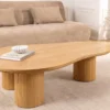 Stilvoller Couchtisch ORGANIKO 130cm natur Eiche organische Form