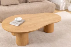 Stilvoller Couchtisch ORGANIKO 130cm natur Eiche organische Form