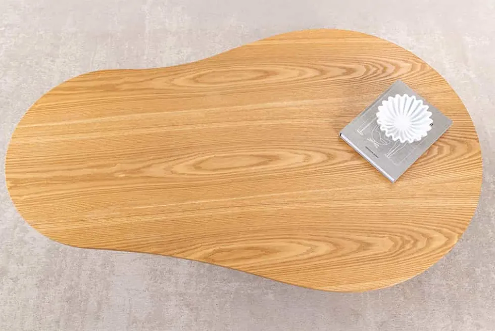 Stilvoller Couchtisch ORGANIKO 130cm natur Eiche organische Form