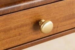 Stilvoller Konsolentisch SECRETARIO 110cm braun Akazie gold mit Schubladen