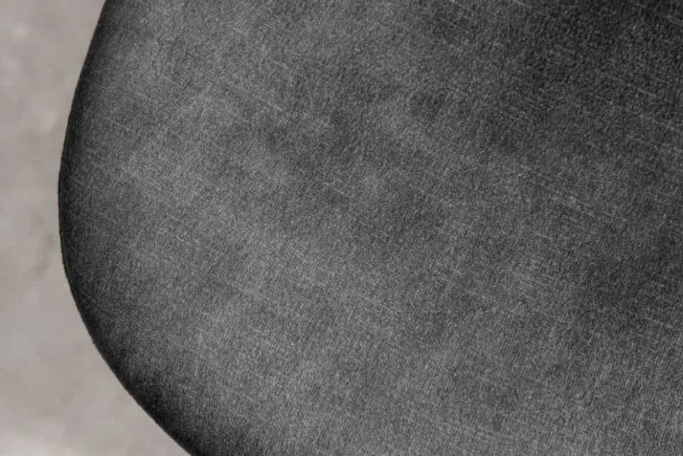 Stilvoller Stuhl GLAMM anthrazit Samt mit Rauten-Steppung schwarze Metallbeine