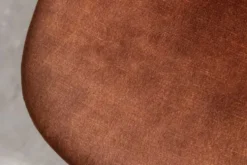 Stilvoller Stuhl GLAMM braun Samt mit Rauten-Steppung schwarze Metallbeine