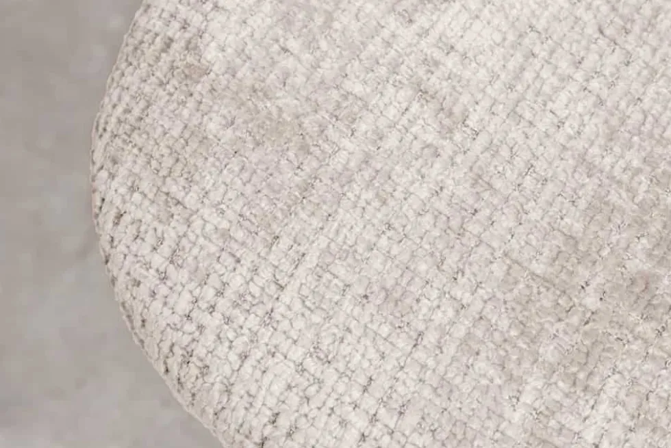 Stilvoller Stuhl GLAMM champagner beige Chenille Cremona mit Rauten-Steppung schwarz Metall