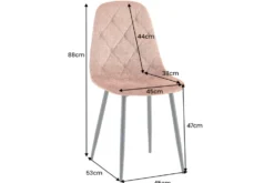 Stilvoller Stuhl GLAMM rost braun Chenille Cremona Rauten-Steppung schwarz Metall