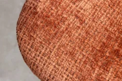 Stilvoller Stuhl GLAMM rost braun Chenille Cremona Rauten-Steppung schwarz Metall