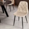 Stilvolles 2er-Set Stühle GLAMM champagner beige Samt schwarze Metallbeine