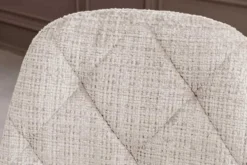 Stilvolles 2er-Set Stühle GLAMM champagner beige Chenille Cremona schwarze Metallbeine