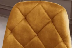 Stilvolles 2er-Set Stühle GLAMM senfgelb Samt schwarze Metallbeine