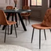 Stilvolles 2er-Set Stühle GLAMM braun Samt schwarze Metallbeine