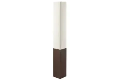 Stilvolle Stehlampe PARIS CLASSIC 160cm weißer Stoffschirm dunkelbrauner Fuß