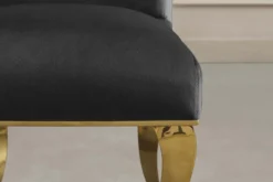 Stuhl MODERN BAROCK DELUXE schwarz Samt mit goldenen Edelstahlbeinen