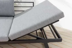 Verstellbare Gartenlounge MODULAR MIAMI 230cm grau natur anthrazit Gartensofa oder Gartenliege