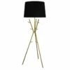 Vielseitige Stehlampe WARDROBE 175cm gold schwarz Garderobe mit Stoffschirm Metall