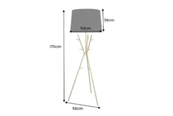 Vielseitige Stehlampe WARDROBE 175cm gold schwarz Garderobe mit Stoffschirm Metall