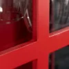 Vintage Barschrank TELEPHONE 200cm rot Mangoholz massiv englische Telefonzelle Vitrine