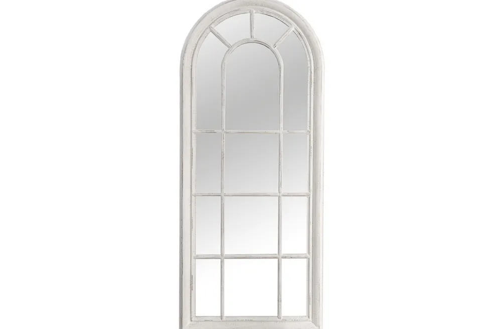 Vintage Wandspiegel CASTILLO 140cm weiß creme Rundbogen Shabby Chic Design Landhausstil