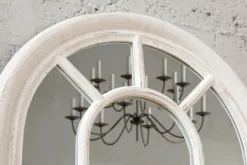 Vintage Wandspiegel CASTILLO 140cm weiß creme Rundbogen Shabby Chic Design Landhausstil