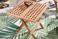 Wetterfester Beistelltisch EMPIRE TEAK 50cm Massivholz klappbar