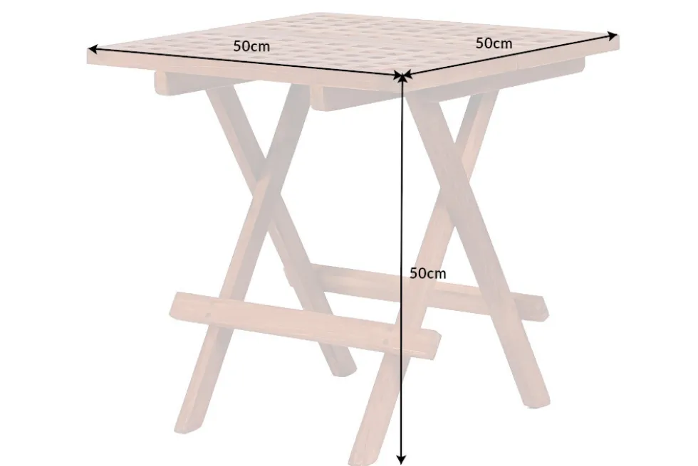 Wetterfester Beistelltisch EMPIRE TEAK 50cm Massivholz klappbar
