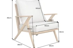 Wetterfester Gartenstuhl COMFORT LINE natur beige Akazienholz Loungesessel