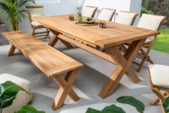 Wetterfester Gartentisch EMPIRE TEAK 220cm Teak Massivholz Outdoor Esstisch
