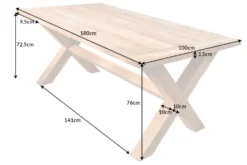 Wetterfester Gartentisch EMPIRE TEAK 180cm Teak Massivholz Outdoor Esstisch