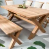 Wetterfester Gartentisch EMPIRE TEAK 160cm natur Teakholz Massivholz Outdoor-Esstisch
