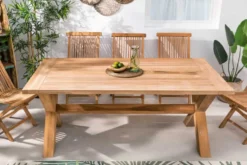 Wetterfester Gartentisch EMPIRE TEAK 160cm natur Teakholz Massivholz Outdoor-Esstisch