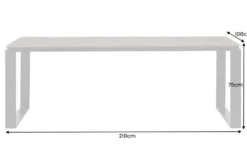 Wetterfester Gartentisch FLOATING 210cm braun schwarz Aluminium Outdoor Esstisch modern