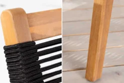 Wetterfestes 2er Set Gartenstuhl BALI ROPE natur anthrazit Akazienholz Loungesessel