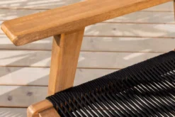 Wetterfestes 2er Set Gartenstuhl BALI ROPE natur anthrazit Akazienholz Loungesessel