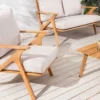 Wetterfestes Gartenlounge-Set COMFORT LINE natur beige Akazie 4-teilig inkl. Tisch
