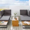 Wetterfestes Gartenmöbel Set IBIZA MODULAR LOUNGE 250cm anthrazit Aluminium inkl. Sitzpolster