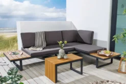 Wetterfestes Gartenmöbel Set IBIZA MODULAR LOUNGE 250cm anthrazit Aluminium inkl. Sitzpolster