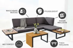 Wetterfestes Gartenmöbel Set IBIZA MODULAR LOUNGE 250cm anthrazit Aluminium inkl. Sitzpolster