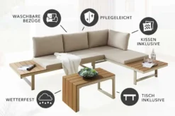 Wetterfestes Gartenmöbel Set IBIZA MODULAR LOUNGE 250cm champagner greige Aluminium