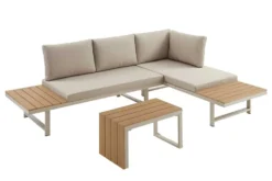 Wetterfestes Gartenmöbel Set IBIZA MODULAR LOUNGE 250cm champagner greige Aluminium
