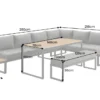 Wetterfestes Gartenmöbel Set IBIZA GRAND 280cm anthrazit Aluminium inkl. Sitzpolster