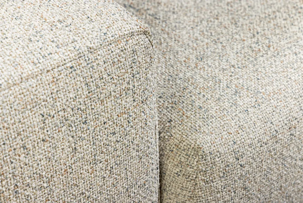 Wohnlandschaft KENT 220cm beige Strukturstoff Ecksofa Federkern inkl. Hocker