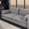 XXL Sofa mit Schlaffunktion APARTMENT grau Cord inkl. Bettkasten und Kissen