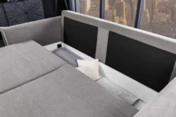 XXL Sofa mit Schlaffunktion APARTMENT grau Cord inkl. Bettkasten und Kissen